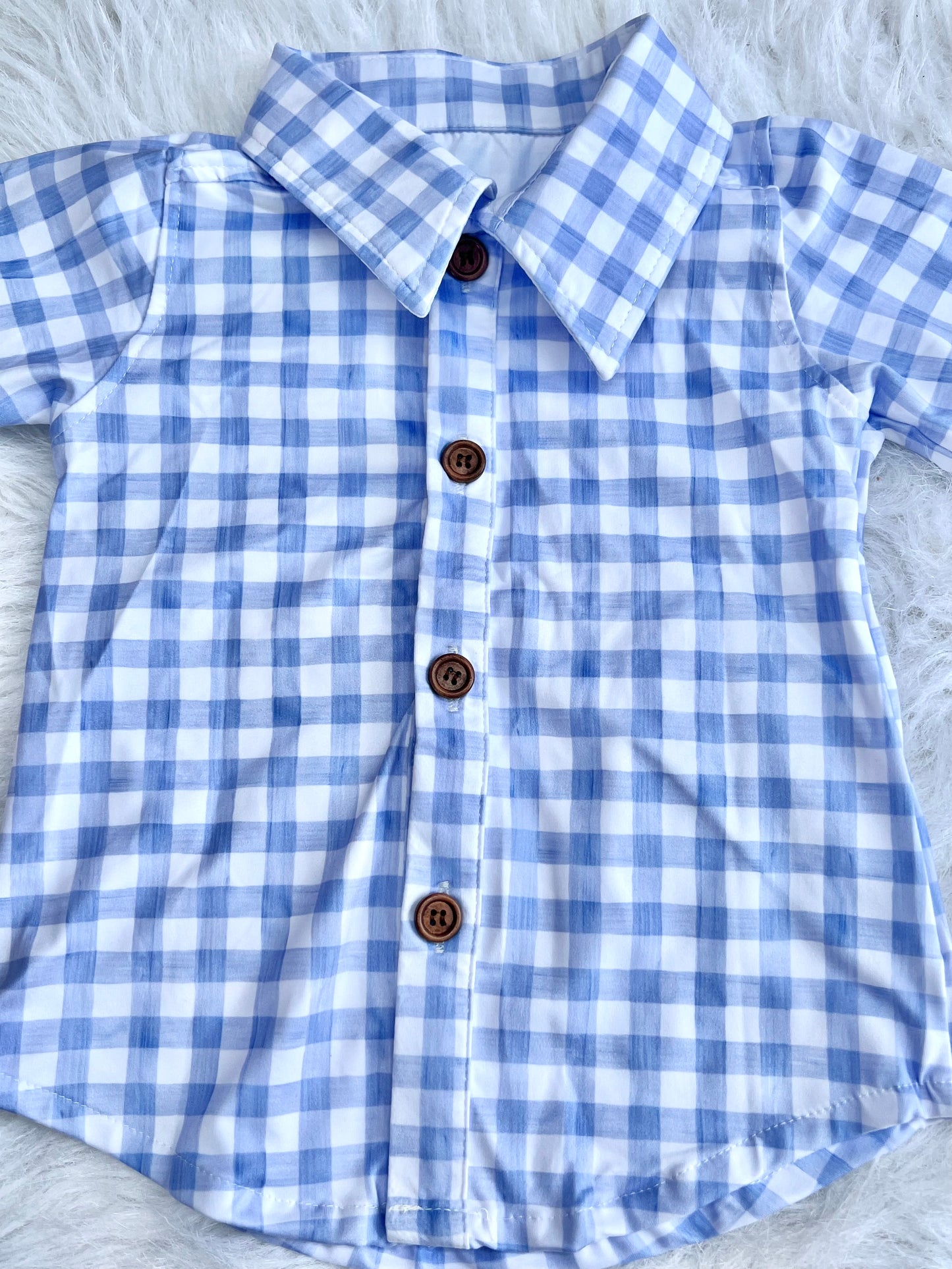 Periwinkle Plaid Button Down Shirt