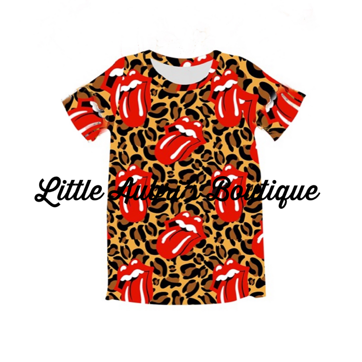Mommy Leopard Rock T Shirt Dress
