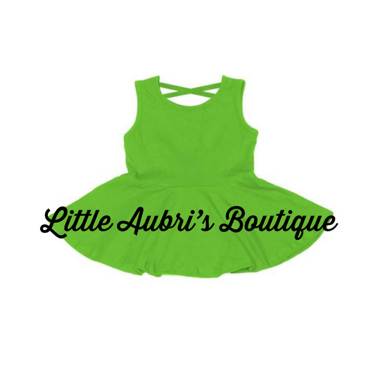 PREORDER Solid Green Cross Back Peplum CLOSES 6/3