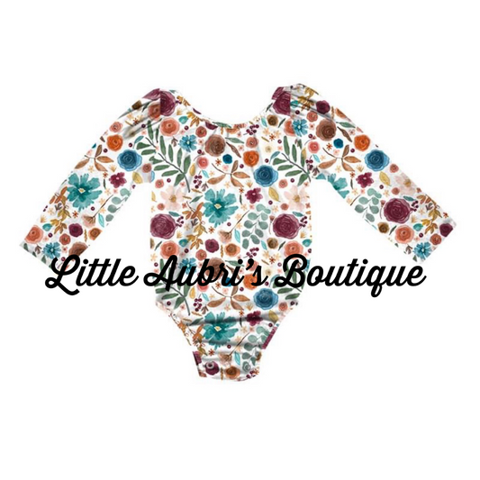 PREORDER Multicolored Floral Long Sleeve Leotard CLOSES 10/7