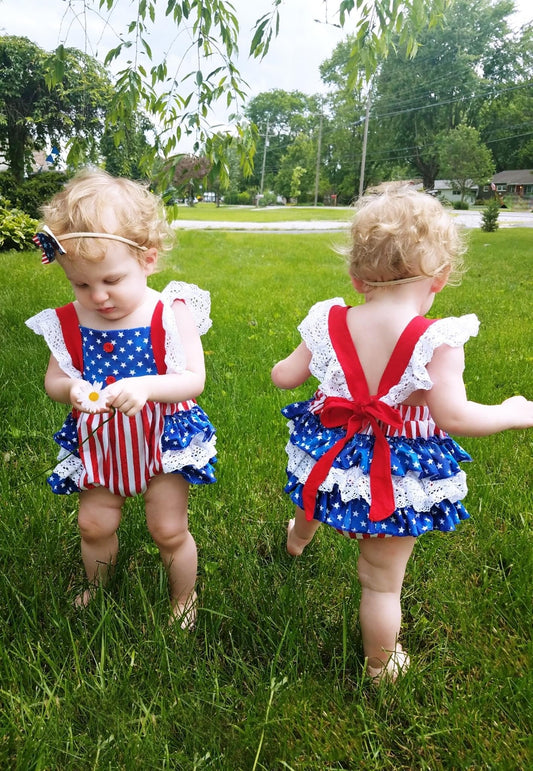 All American Ruffle Romper