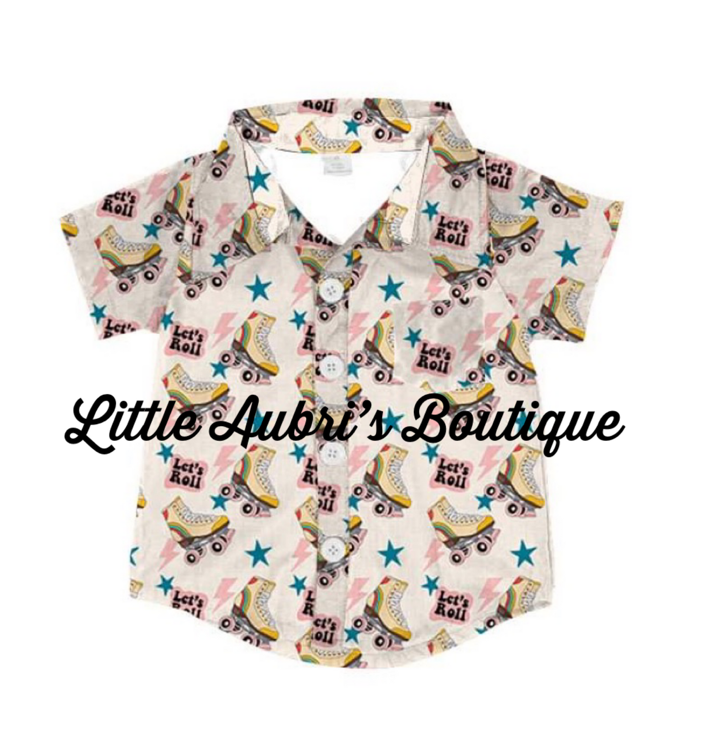 Retro Roller Skate Button Down