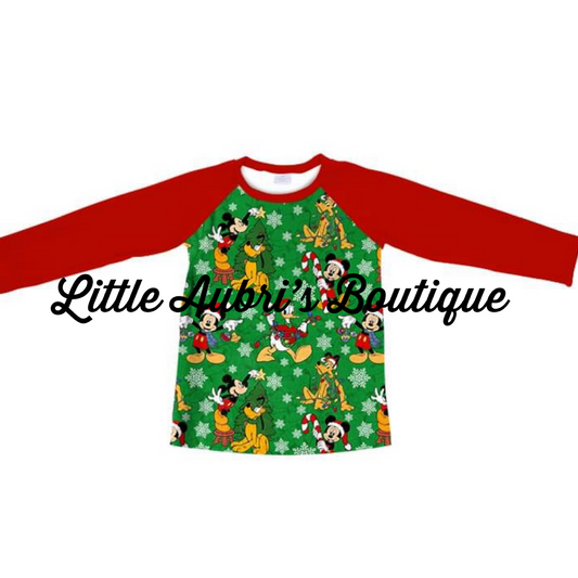 PREORDER Adult Mouse Christmas Long Sleeve Raglan CLOSES 7/24