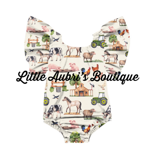 PREORDER Barn Animals Flutter Sleeve Leotard CLOSES 6/12