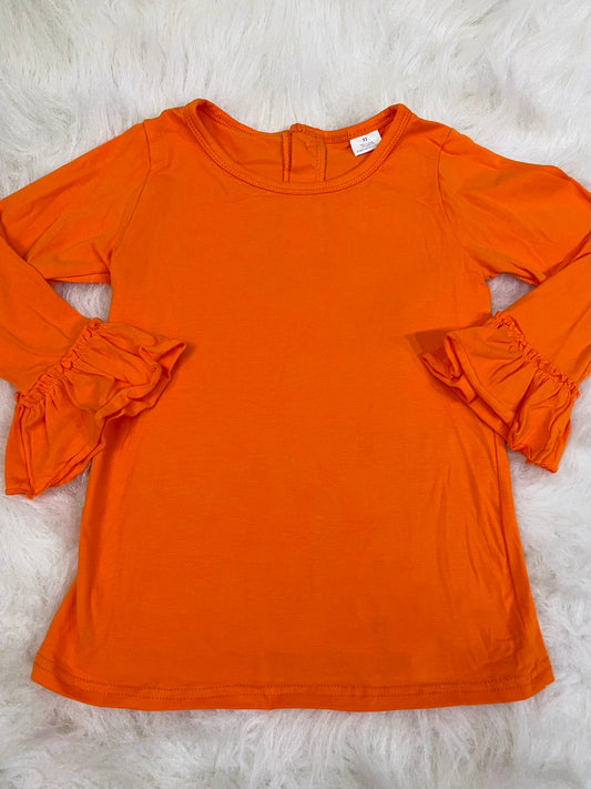 Orange Bell Sleeve Layering Shirt