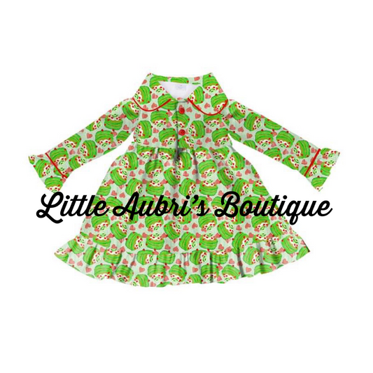 PREORDER Grinchmas Pancakes Pajama Dress CLOSES 7/24