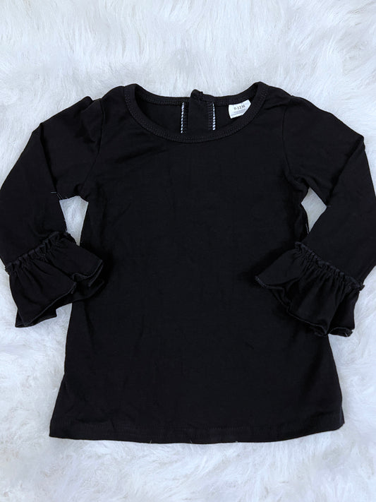Black Bell Sleeve Layering Shirt