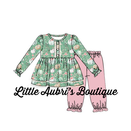 PREORDER Floral Pumpkin Lace Tunic Pants Set CLOSES 8/14
