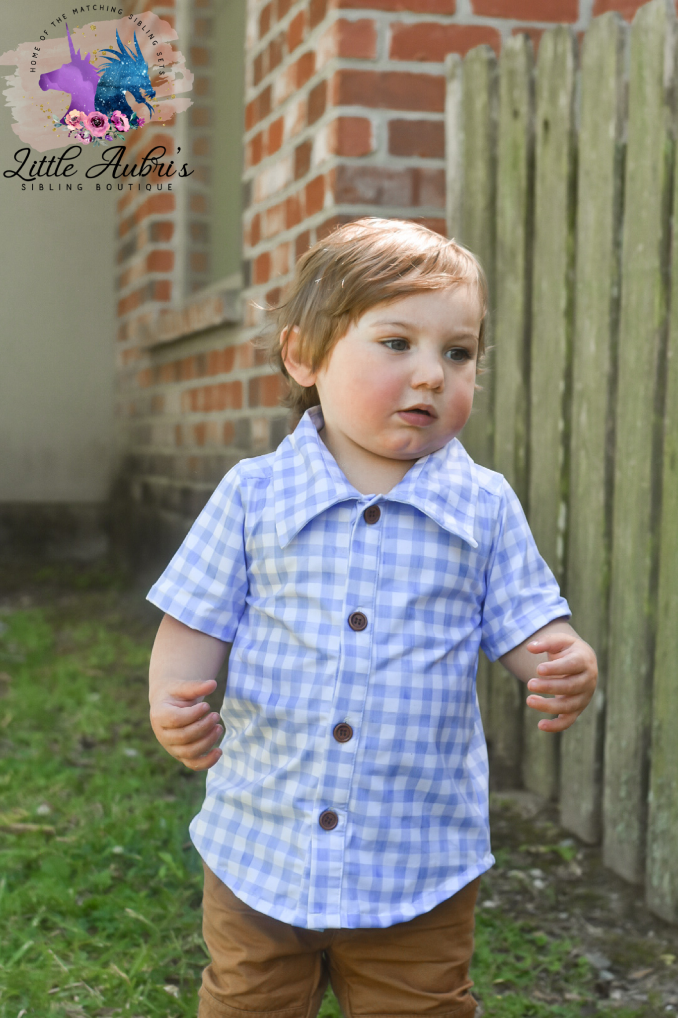 Periwinkle Plaid Button Down Shirt