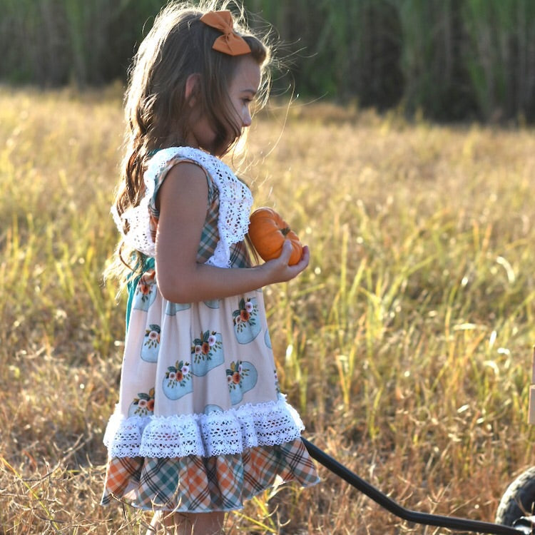 PREORDER Field of Pumpkins Ruffle Lace Dress CLOSES 8/14