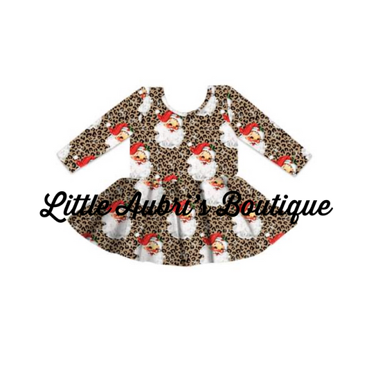 PREORDER Leopard Santa Long Sleeve Peplum CLOSES 7/31