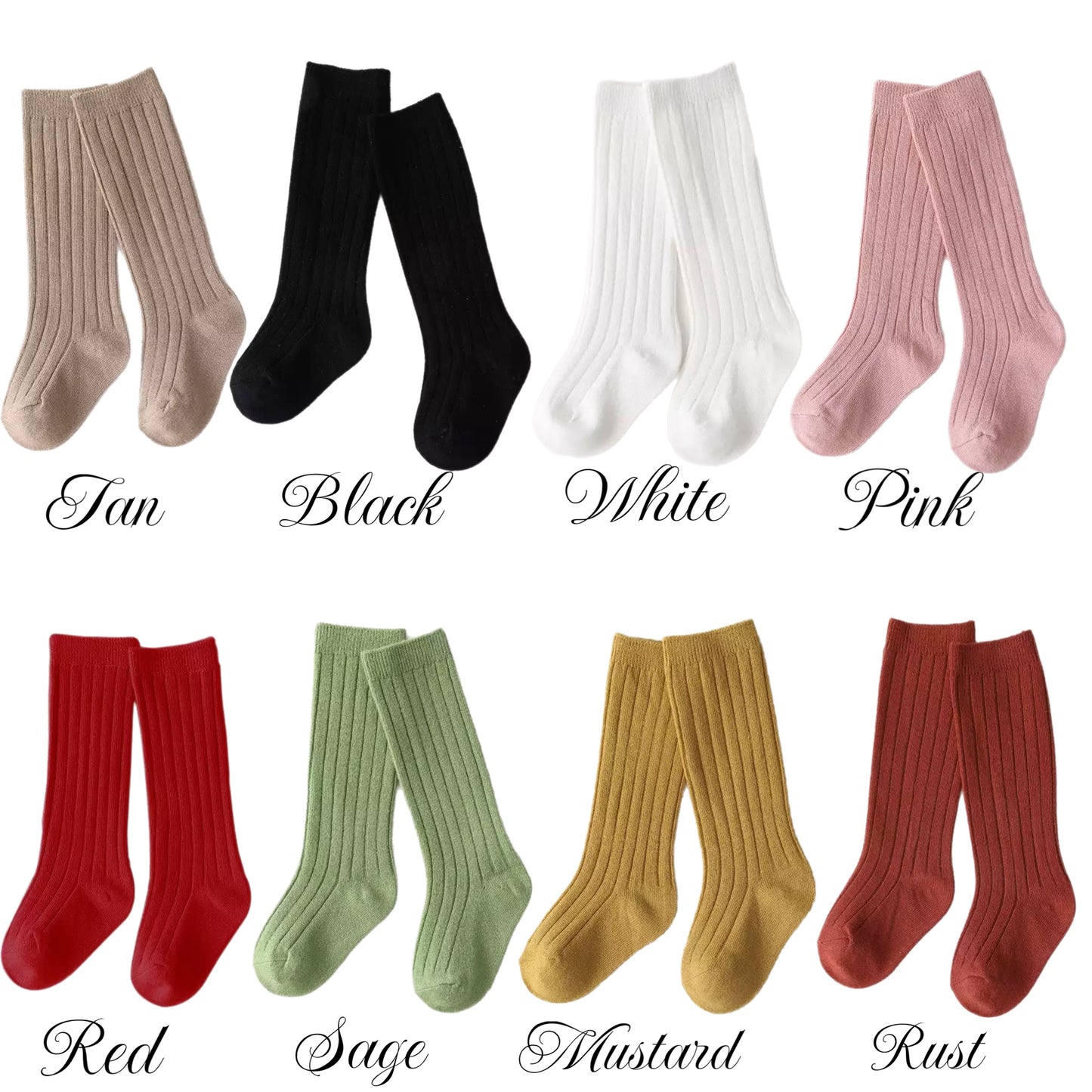 Basic Knee High Socks (16 colors) ETA Early Dec