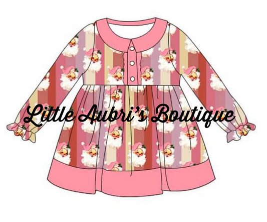 PREORDER Pink Santa Ruffle Dress CLOSES 7/24
