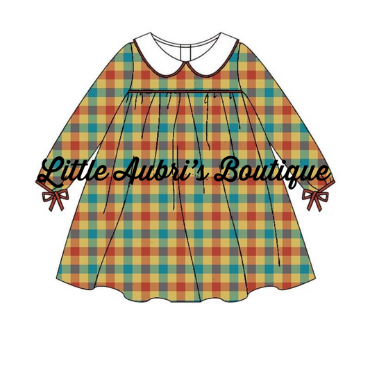 PREORDER Long Sleeve Autumn Plaid Dress CLOSES 8/14