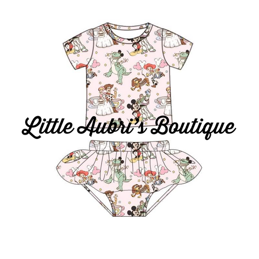 Pink Magic Toy Land Tee Skirted Bummie Set