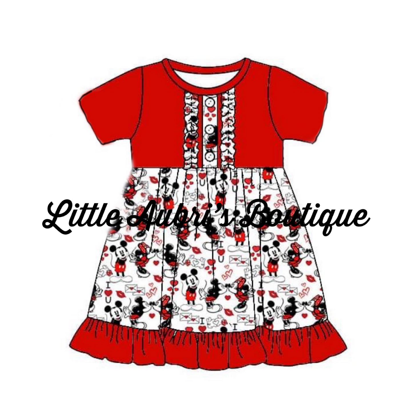 PREORDER Mouse Kisses Ruffle Dress CLOSES 10/28