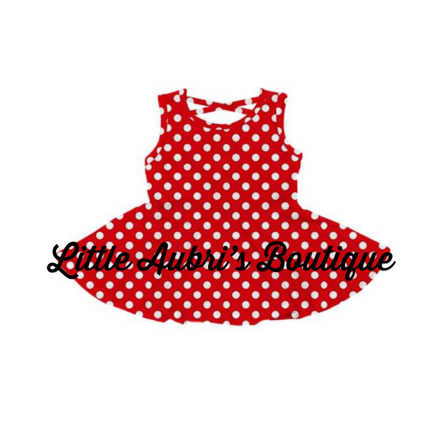 Red Polka Dot Cross Back Peplum