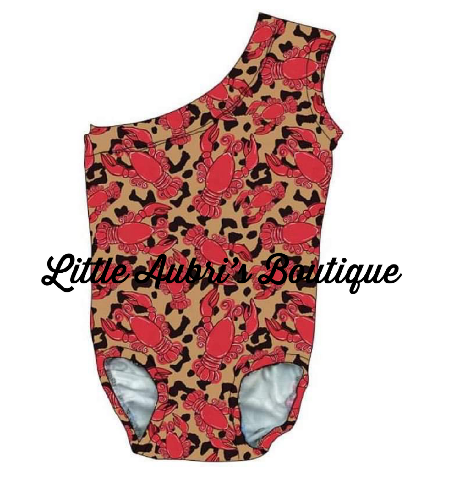 Leopard Crawfish One Shoulder Leotard