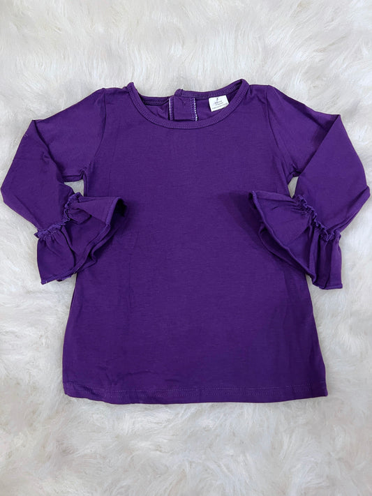 Purple Bell Sleeve Layering Shirt