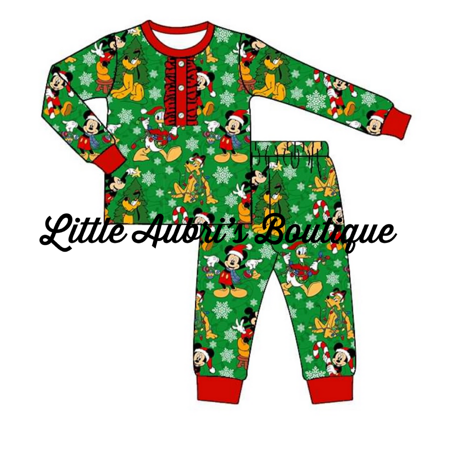 PREORDER Mouse Christmas Ruffle Pajama Set CLOSES 7/24