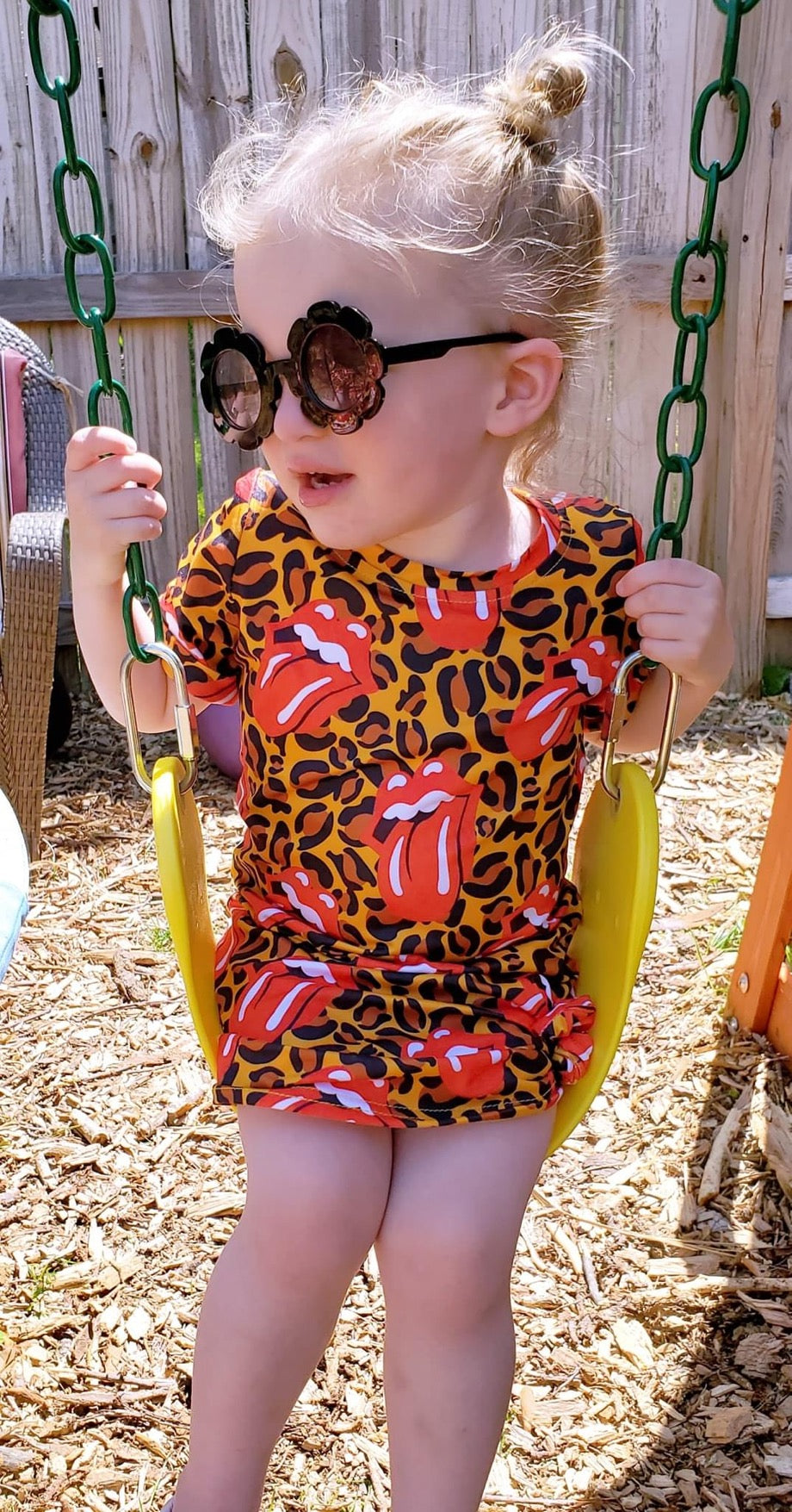 Leopard Rock Kid T Shirt Dress