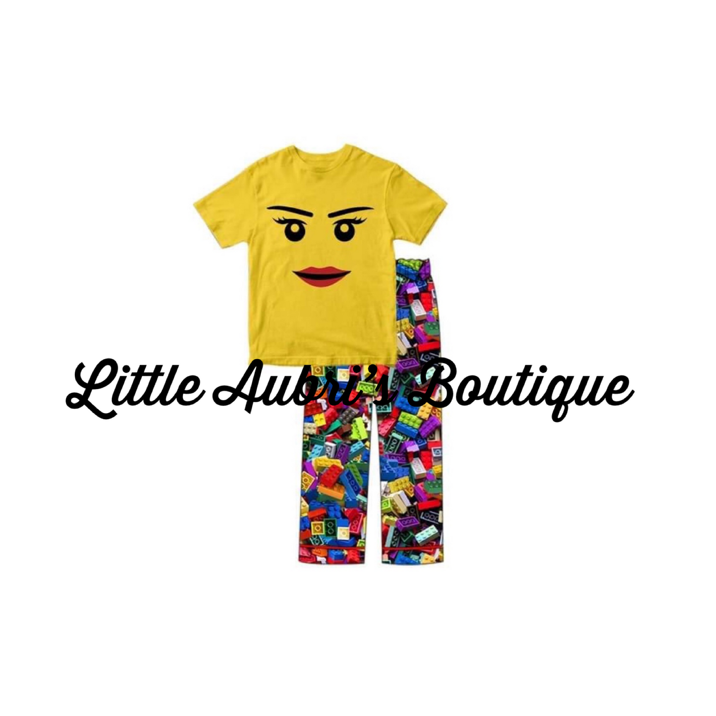 Miss Building Blocks Pajama Set