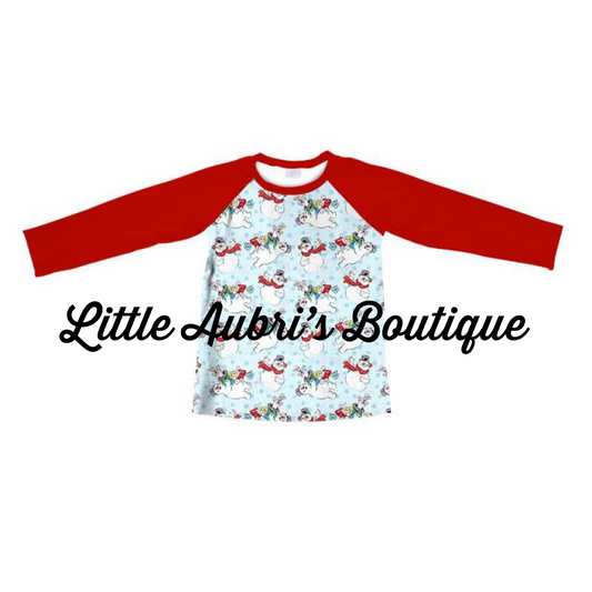 PREORDER Long Sleeve Classic Snowman Raglan CLOSES 7/31