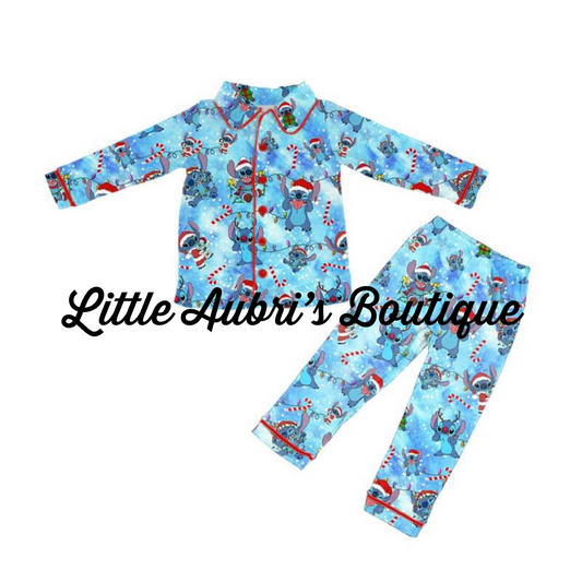 PREORDER Blue Alien Christmas Pajama Set CLOSES 7/17