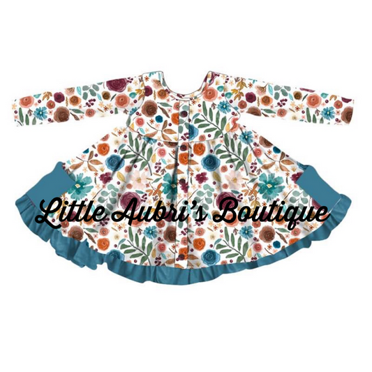 PREORDER Multicolored Floral Button Down Long Sleeve Dress CLOSES 10/7