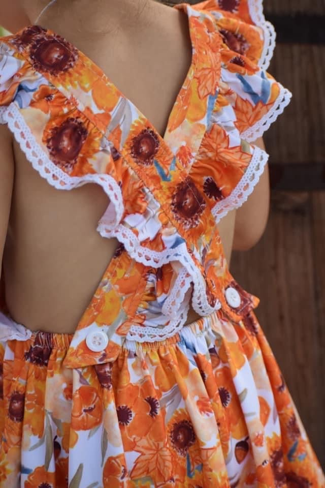 Sunflower Pumpkins Pinafore Dress